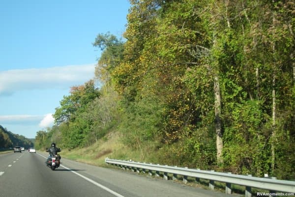 Heading west to the mountains on a beautiful autumn day
