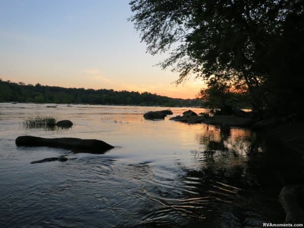 James River near Boulevard Bridge, at sunset