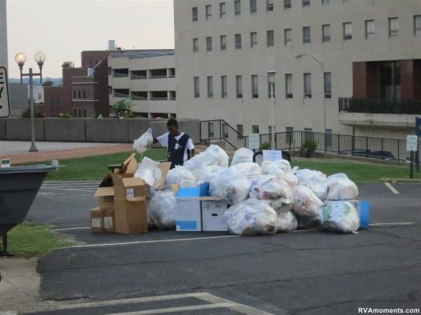 Trash near the Virginia State Capitol