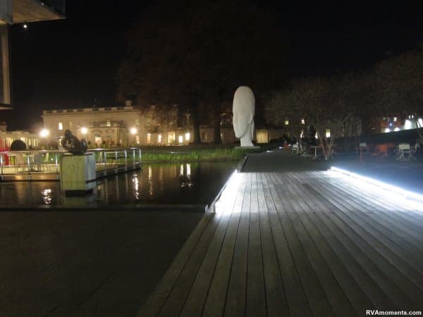 VMFA sculpture garden at night