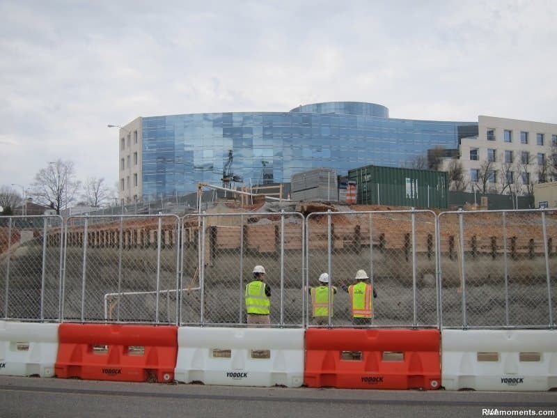 Construction progress at the Virginia War Memorial