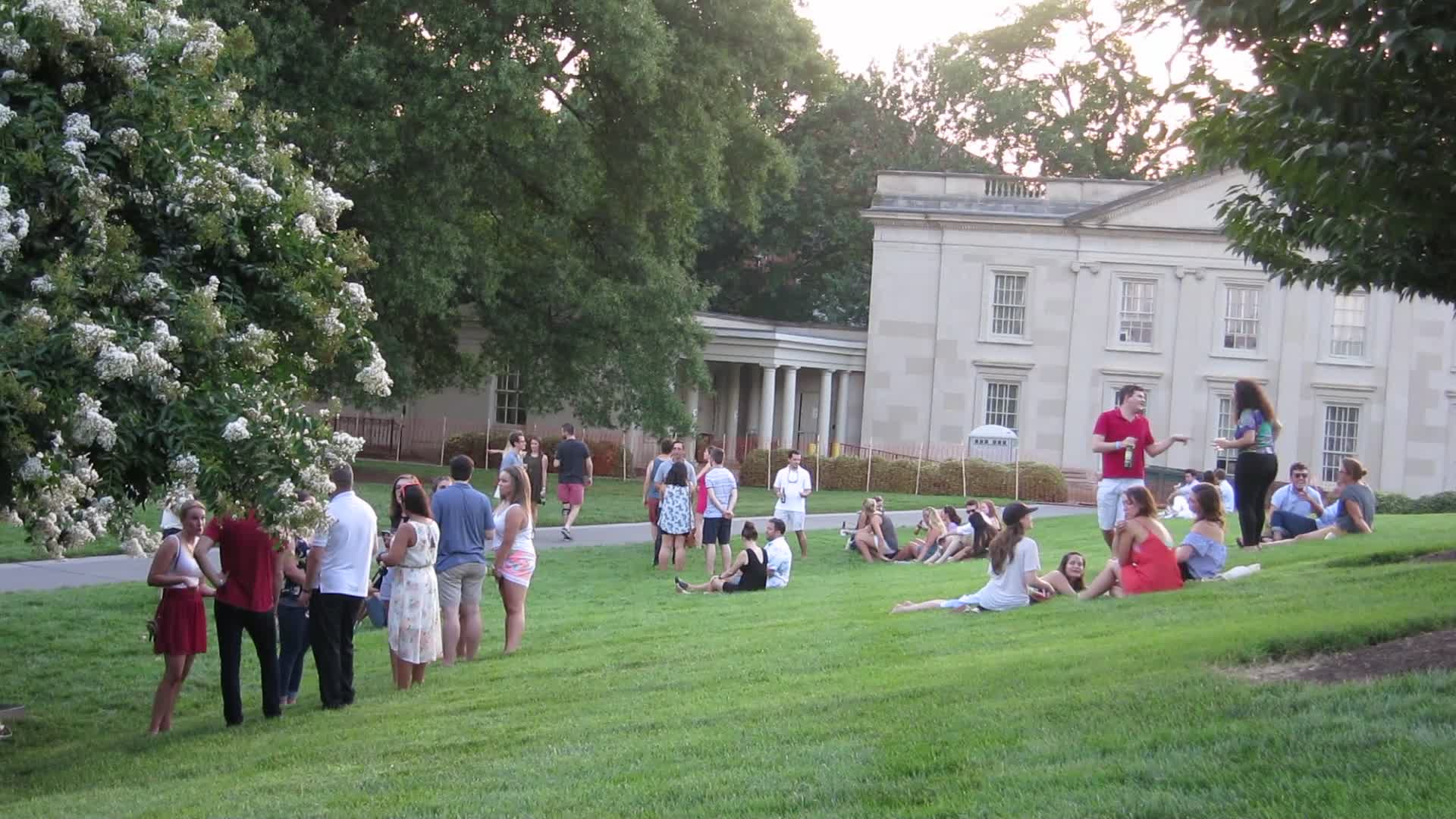 Happy hour on the lawn of the VMFA