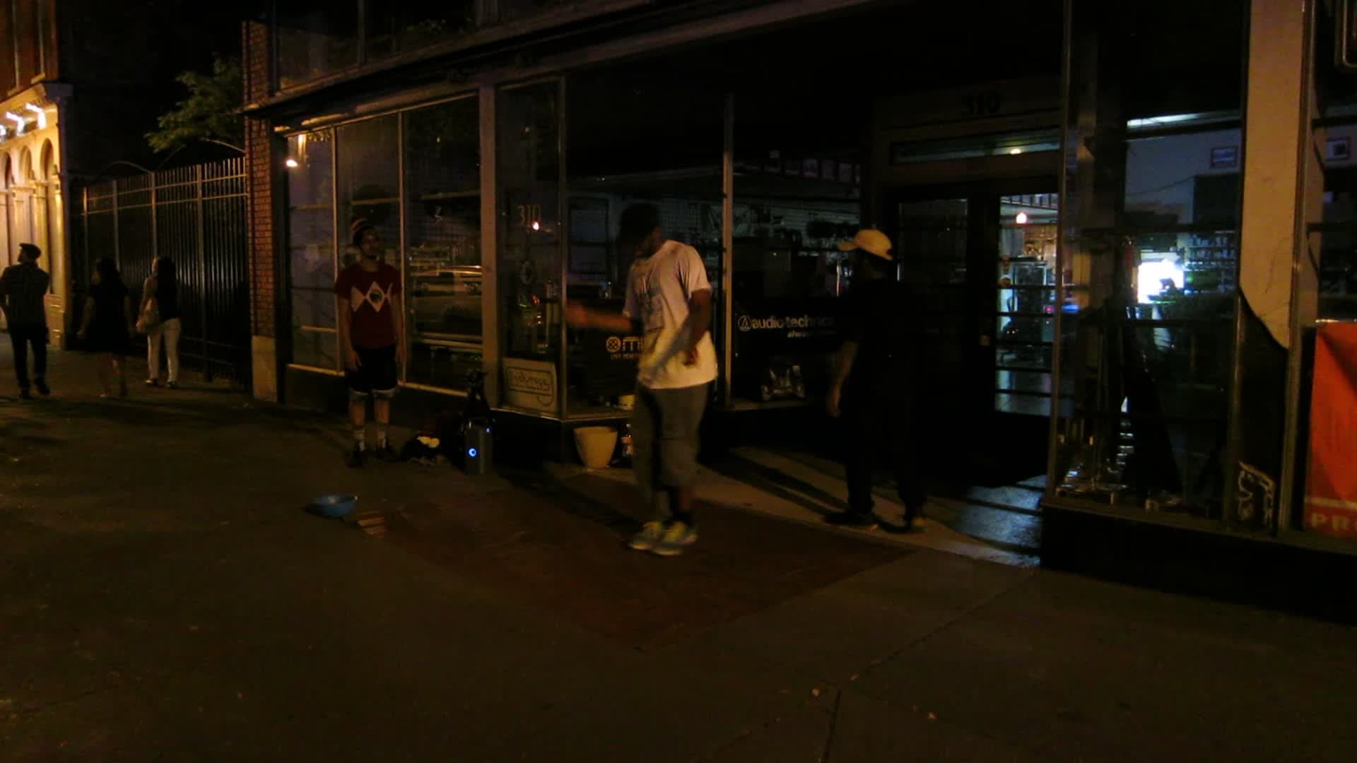 Street dancer at First Fridays, August 2016