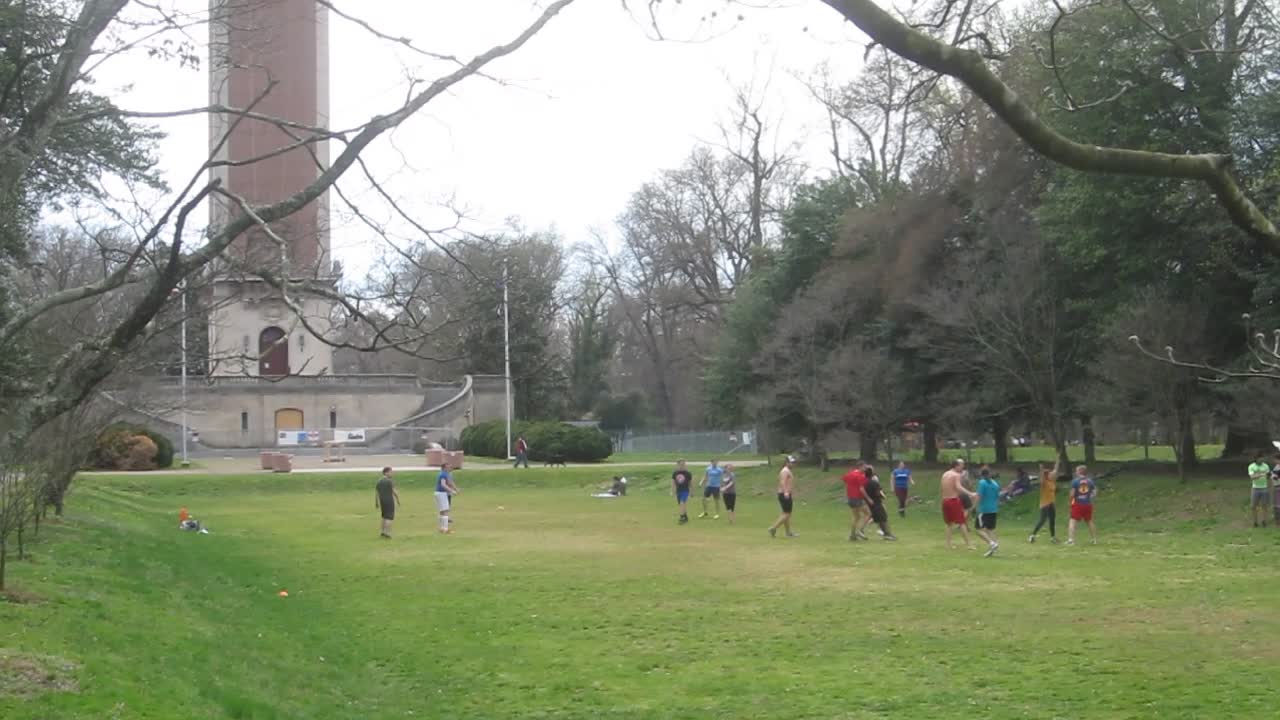 Very Competitive Frisbee game at the Carillon