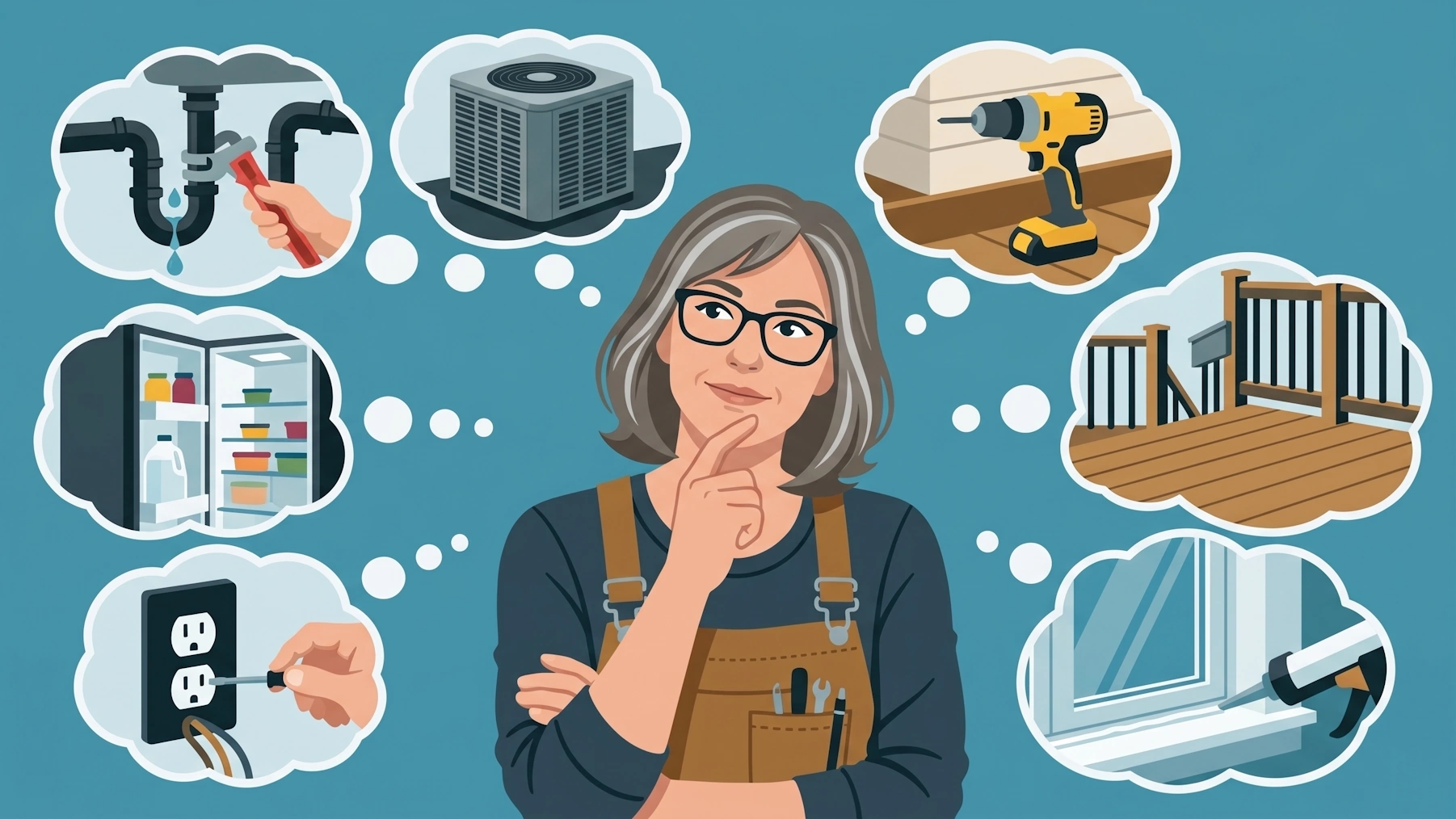 handywoman thinking of all the things that could go wrong, and DIY tips and tricks she's learned